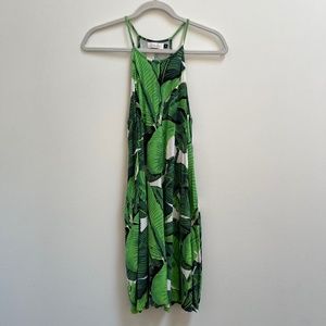 AVA SKY Popular Palm Print Dress with Pockets S